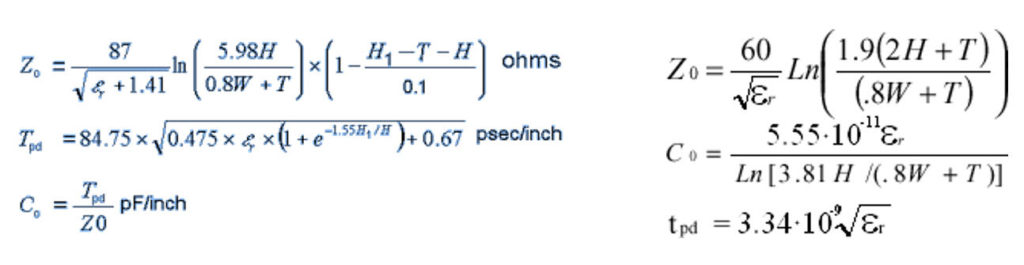 impedance formula for signal integrity calculations. Part of signal integrity basics formula.
