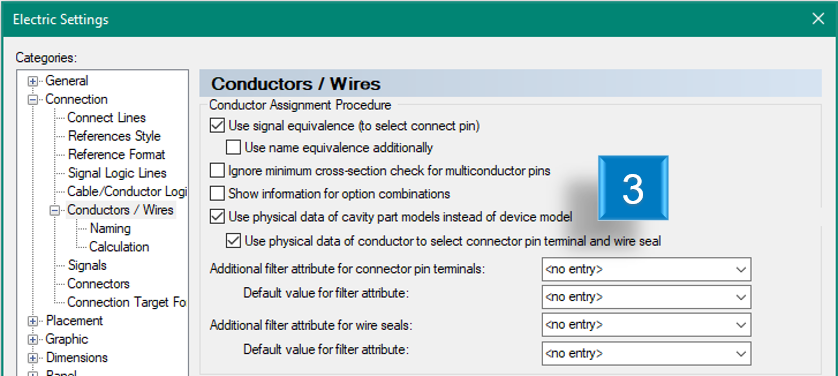 Getting started with E3.series - conductor wire settings