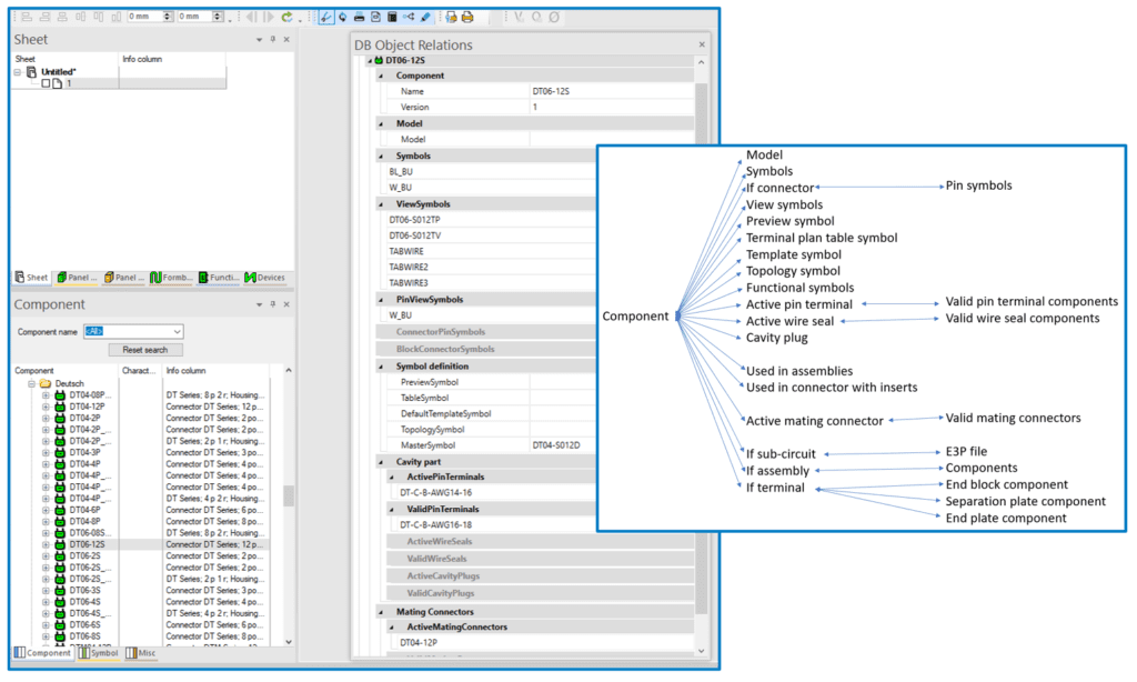 CR-8000 database relations can be displayed in an additional window with one click