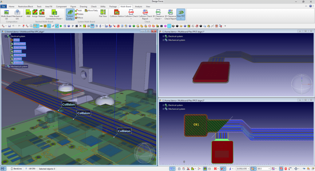 multi-board system for complex system design part of flex pcb design