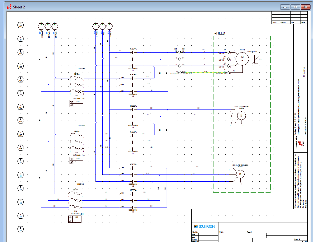Machinery ANSI sheet part of electrical circuit diagram