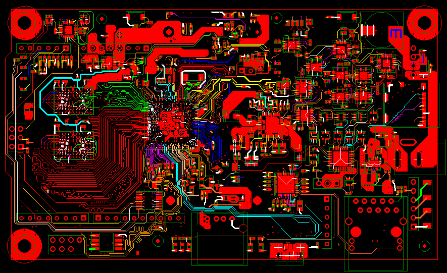 Red and black PCB Board - CR-8000 Release 2023 - An example of image of how the Dynamic brain AI software learns from your designs 